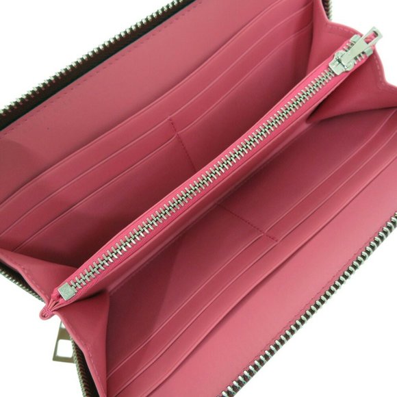 Like new LOEWE Repeat Anagram Round Wallet 261850, long wallet in magenta lea... - Picture 5 of 9